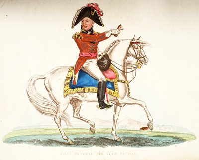 Generalløytnant Sir Thomas Picton, pub. av Richard Evans, engr Romney, illustrasjon fra An Historical Account of the Battle of Waterloo av William Mudford, 1816 av English School
