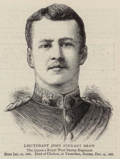 Løytnant John Stewart Shaw (gravering) av English School