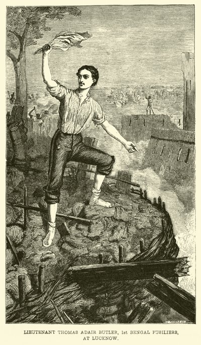 Løytnant Thomas Adair Butler, 1st Bengal Fusiliers, ved Lucknow av English School