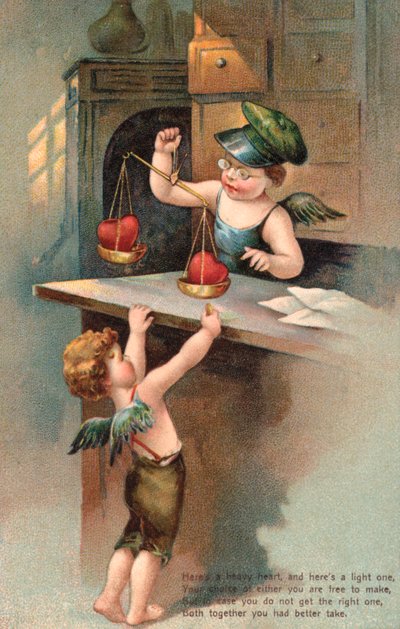 Lett og tungt hjerte (chromolitho) av English School