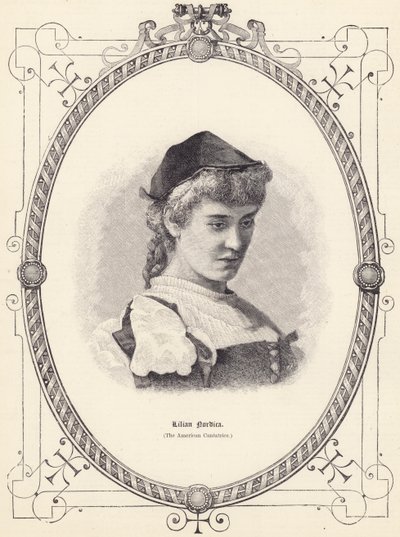 Lilian Nordica (den amerikanske Cantatrice) (gravering) av English School