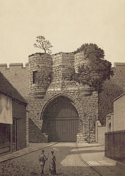 Lincoln, Castle Gateway (litho) av English School