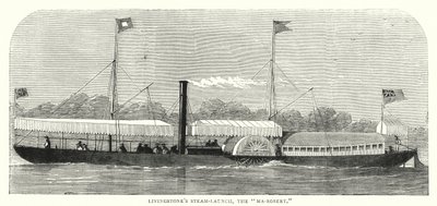 Livingstones Steam-Launch, "Ma-Robert" (farget gravering) av English School