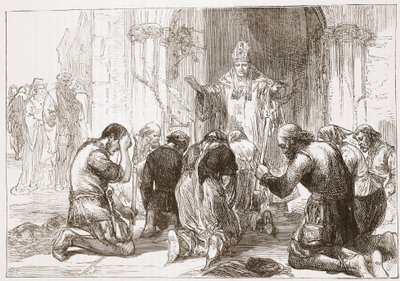 Lollards avskyr troen sin, illustrasjon fra The History of Protestantism av James Aitken Wylie (1808-1890), pub. 1878 av English School