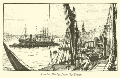 London Bridge fra Tower av English School