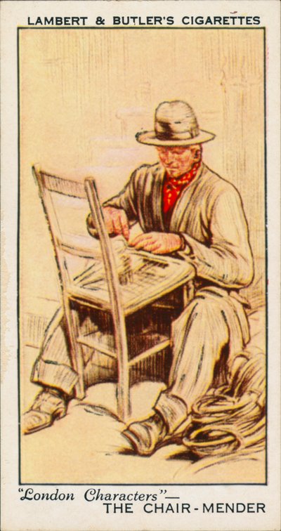 London-figurer: Stolreparatøren (fargelitografi) av English School