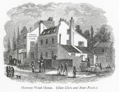 London-klubber: Hornsey Wood House (gravering) av English School
