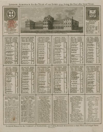 London-almanakk for vår Herres år 1793 av English School