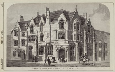 London and County Bank, Cambridge, herrerne F og H Francis, arkitekter (gravering) av English School