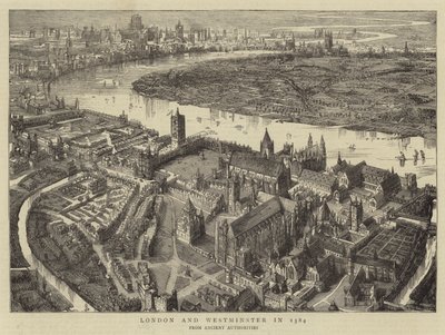 London og Westminster i 1584 av English School