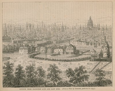 London fra Islington (City og East End) av English School