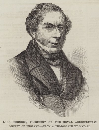 Lord Berners, president for Royal Agricultural Society of England (gravering) av English School