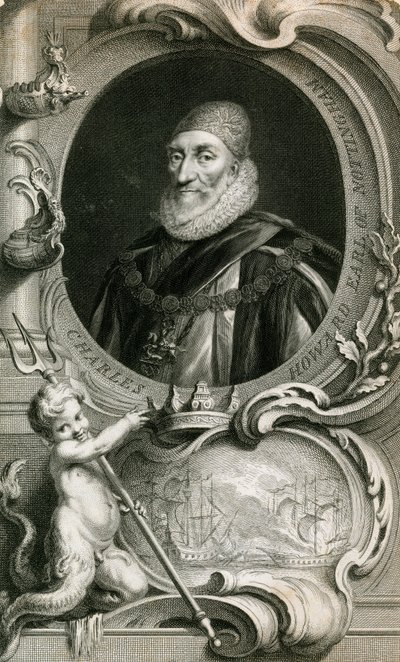 Lord Howard av Effingham, Armada Admiral of the Fleet av English School