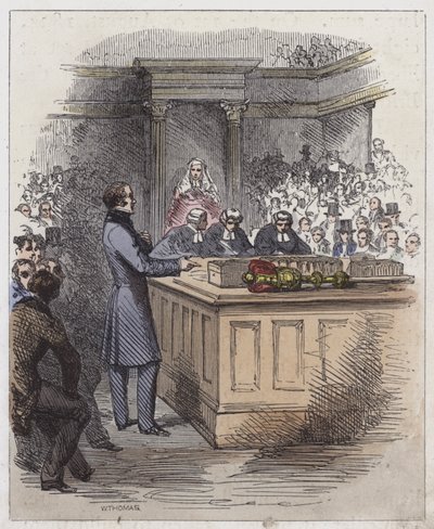 Lord John Russell i Underhuset (farget gravering) av English School