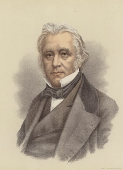 Lord Macaulay , britisk historiker og politiker (fargelitografi) av English School