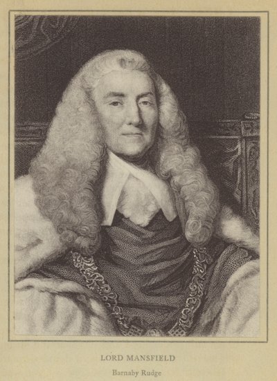 Lord Mansfield, Barnaby Rudge (litho) av English School