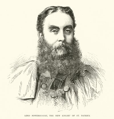 Lord Powerscourt, den nye ridderen av St. Patrick (gravering) av English School