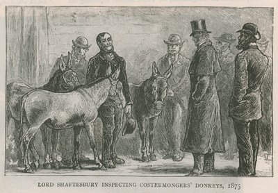 Lord Shaftesbury inspiserer costermongers-esler av English School