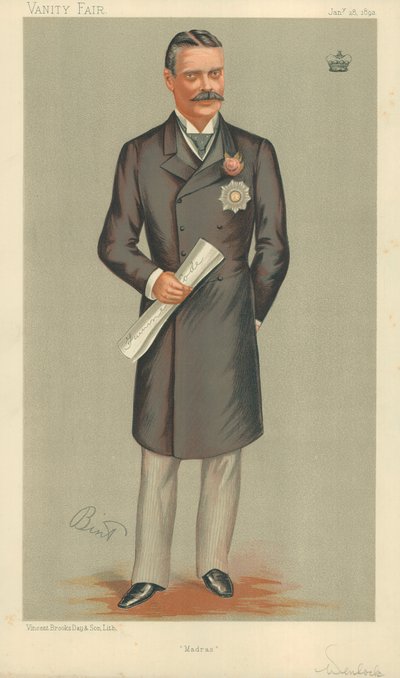 Lord Wenlock, Madras, 28. januar 1893, tegneserie Vanity Fair av English School