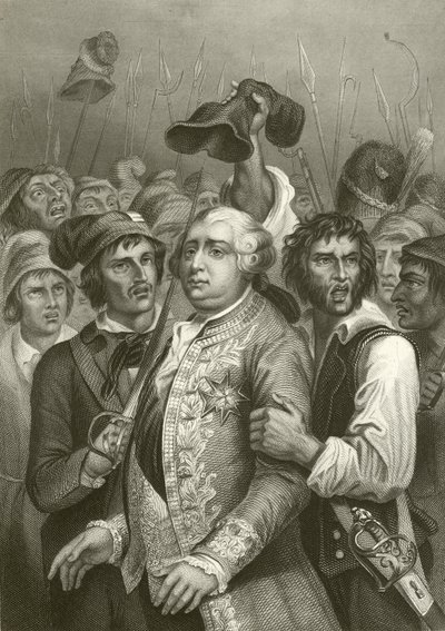Louis XVI truet av mobben på deres besøk i Tuileriene av English School