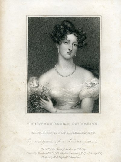 Louisa Catherine Osborne, hertuginne av Leeds da Marchioness of Carmarthen, 1830 av English School