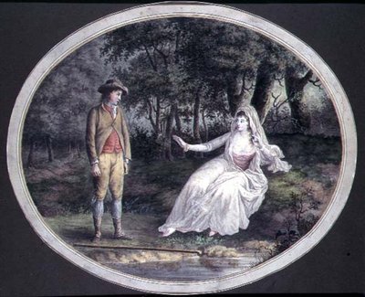 Liebende in einer Waldlandschaft von English School