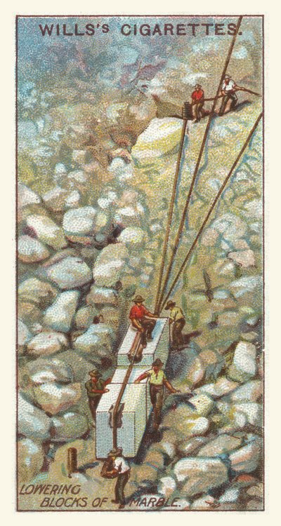 Senkende marmorblokker (chromolitho) av English School