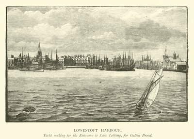 Lowestoft havn. Yachtbygging for inngangen til Lake Lothing, for Oulton Broad av English School