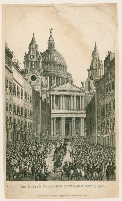Ludgate Hill. Queens Procession til St Pauls, 29. november 1820 av English School