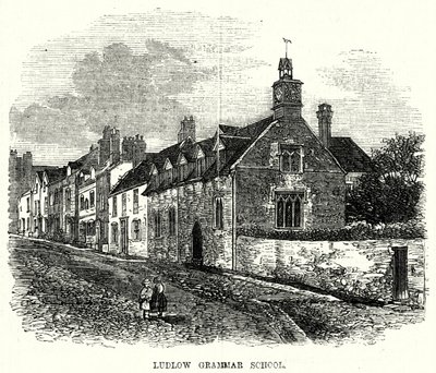 Ludlow Grammar School (gravering) av English School