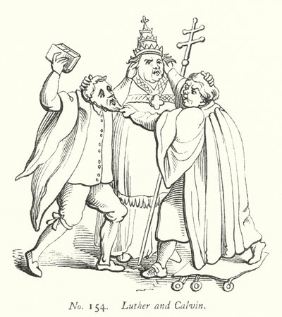 Luther og Calvin (gravering) av English School