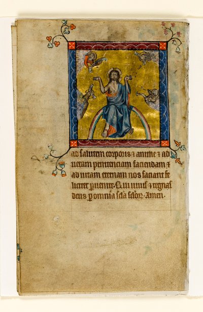 MS 1-2005, fol. 8v: Christ in Judgement, miniatyr fra Macclesfield Psalter, Use of Sarum, East Anglia, ca. 1330 av English School
