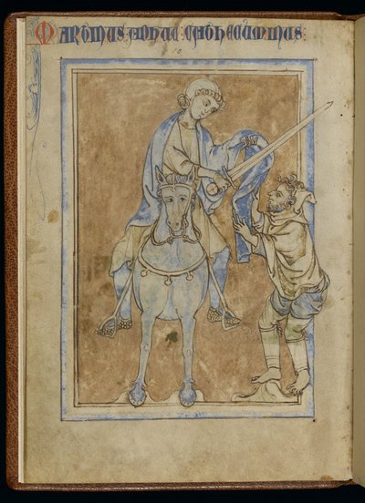 MS 370, St. Martin og tiggeren, fra et opplyst manuskript (penn og blekk og tempera på vellum) av English School
