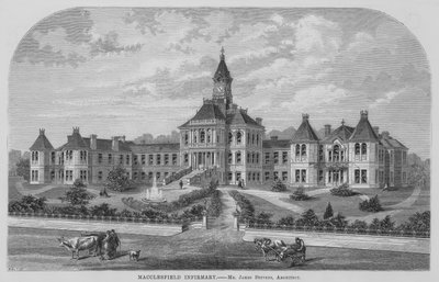 Macclesfield Infirmary (gravering) av English School