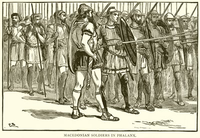 Makedonske soldater i Phalanx av English School