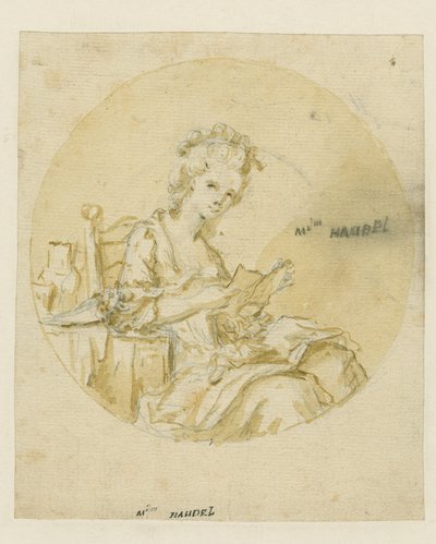 Madame Handel, midten av 1800-tallet (penn og blekk og vask på papir) av English School