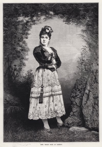 Madame Marie Roze som Carmen (gravering) av English School