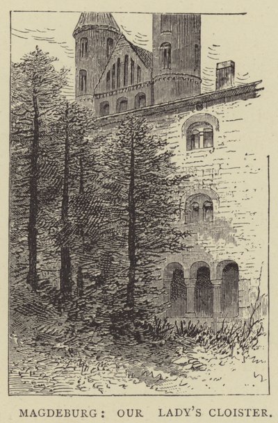 Magdeburg, Vår Frues kloster (gravering) av English School