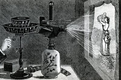 Magic Lantern projiserer en morsscene av English School