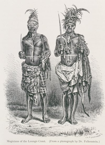 Magicians of the Loango Coast, gravert fra et fotografi av Dr. Falkenstein, fra 