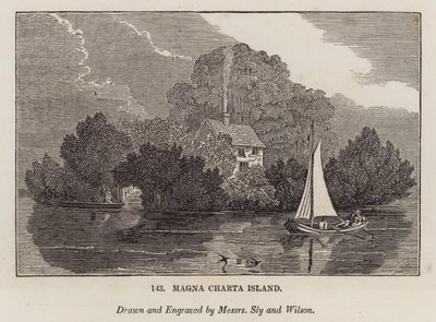 Magna Charta Island (gravering) av English School