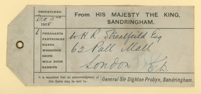 Postschein für sechs Fasane von English School