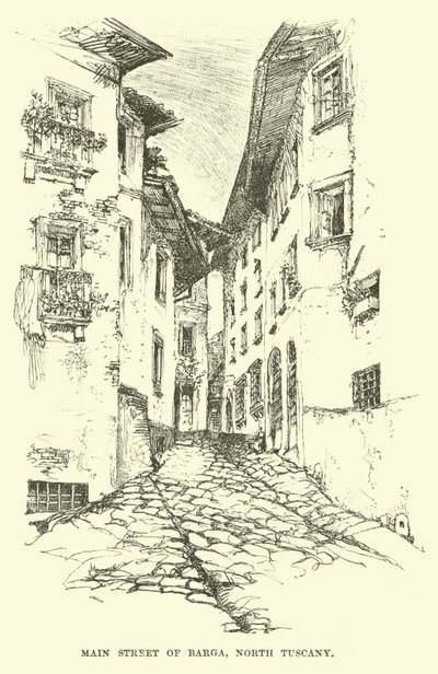 Hovedgaten i Barga, Nord-Toscana av English School