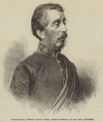 Generalmajor Edward Charles Frome, generalinspektør for Royal Engineers (gravering) av English School