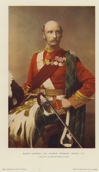 Generalmajor Sir George Stewart White, VC, kommanderende for de britiske styrkene i Natal (chromolitho) av English School