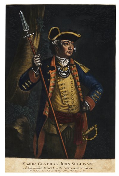 Generalmajor John Sullivan, 1776 (håndfarget mezzotint) av English School