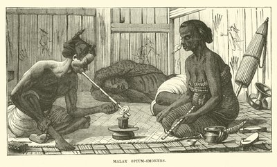 malaysiske opium-røykere av English School