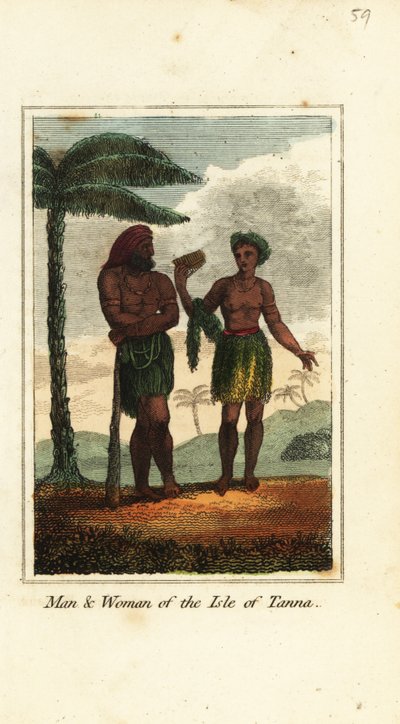 Mann og kvinne på Isle of Tanna, Vanuatu av English School