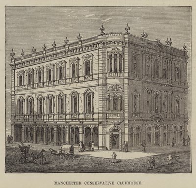 Manchester Conservative Clubhouse (gravering) av English School