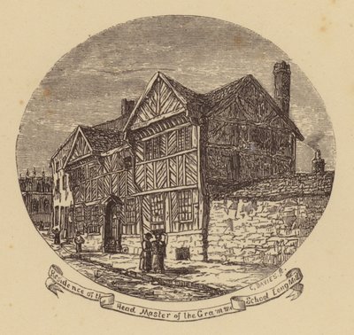 Manchester: Residens for rektor ved Grammar School, Long Mill (gravering) av English School